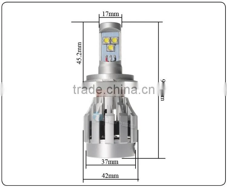 50w CREES LED Car/ Truck Motorcycle HB3 3200lm Headlights with yellow cover