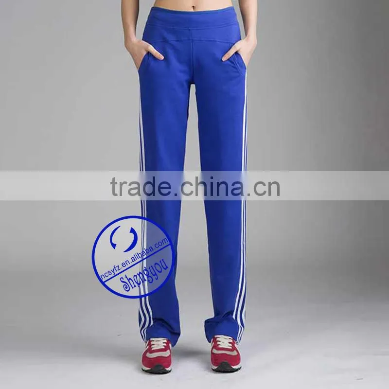 Wholesale custom quality cotton plain women jogger trousers