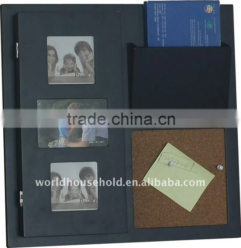 letters holder and photo frame black wooden jewelry box