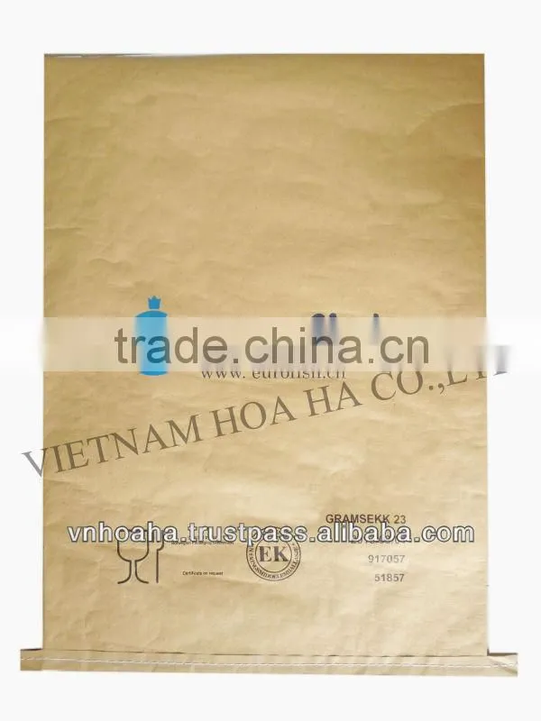 kraft paper and pp compound bag, kraft paper and pp bag made in Vietnam