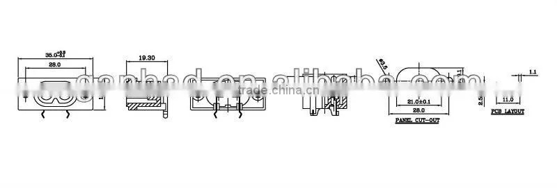 C8 IEC Power Socket &IEC60320 UL498 AC inlet power socket