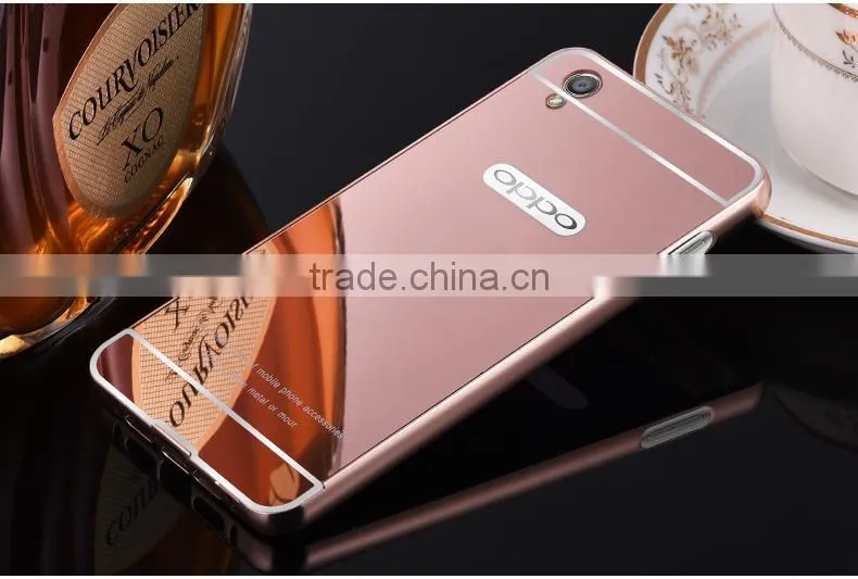 Hot sale Aluminum Bumper Cell Mirror Phone Case Cover For OPPO R9