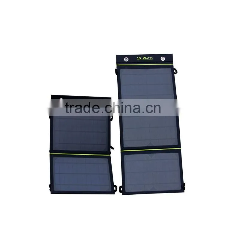 hot sale factory price solar charger foldable 15W solar panel from Shenzhen