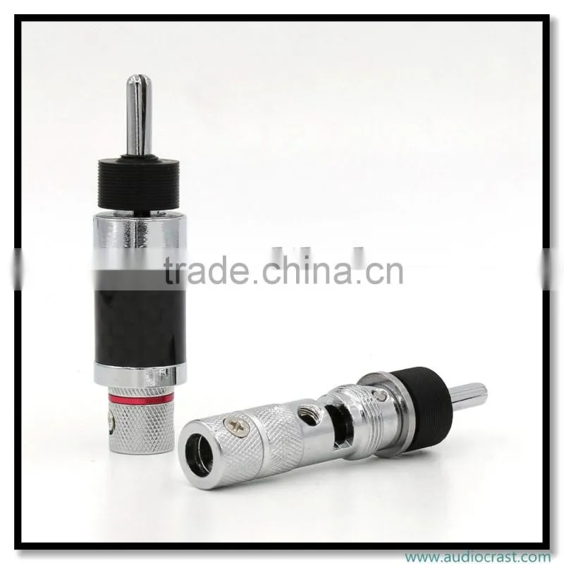 OEM/ODM Rhodium Carbon Fiber Banana Plug Speaker Cable Copper Connector HiFi