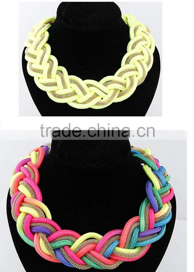Jewelry Alibaba China Top Sale Latest Korean Fashion All-match Exquisite Alloy Fluorescence Rope Chain Necklace in Stock