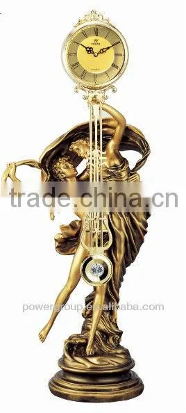 Golden clock for lovers gift Women and Men table clock Imitation copper crafts wedding gift clock