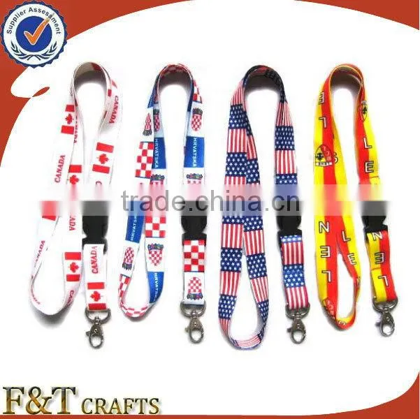 funny printed customize logo promotional lanyard with metal clip