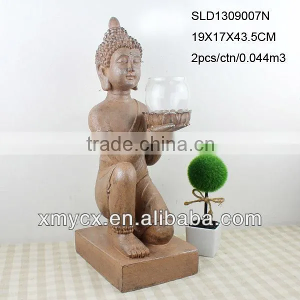Home decoration resin buddha candle holder for sale