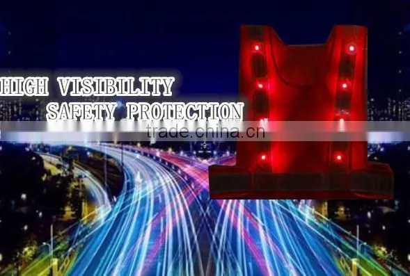 16pcs high visibility reflective led safety light vest jacket