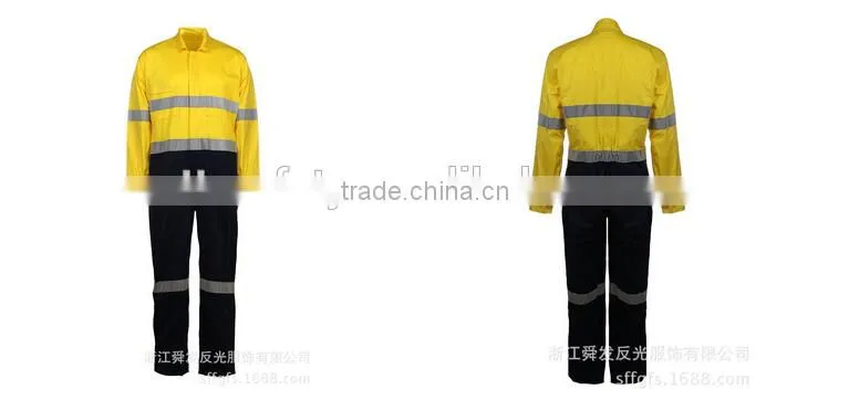 hot sell high visibility safety industrial coveralls workwear with reflective tape
