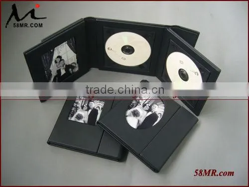 Leather CD DVD Cover,Black PU CD Case