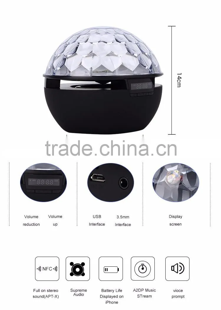 Mini digital bluetooth speaker with 3 colors led light