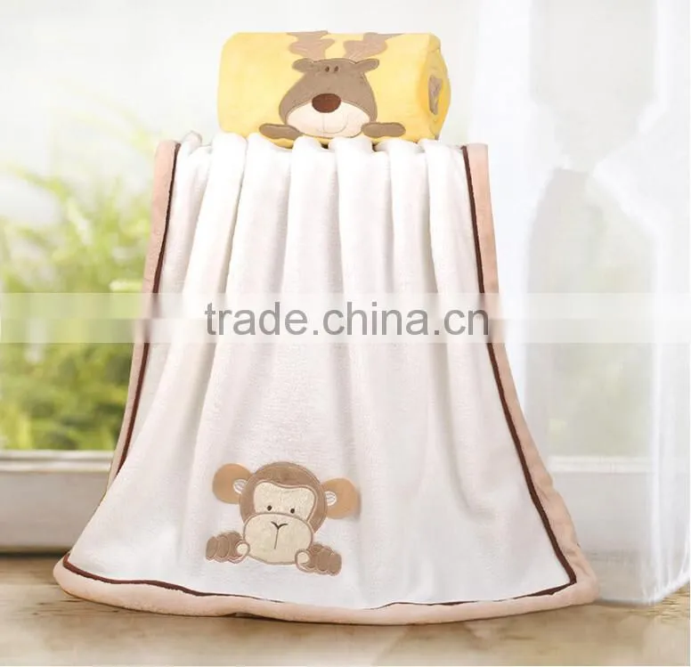 Cute pattern coral fleece baby blanket