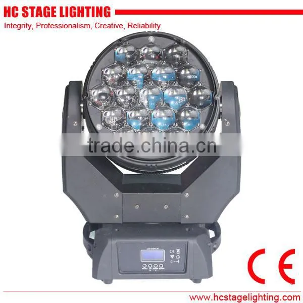 2015 hot promotion 19 15w beam led moving head zoom stage lighting