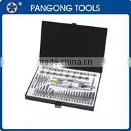 High quality BSP taps and dies and drill bit in metal box hand tool kit