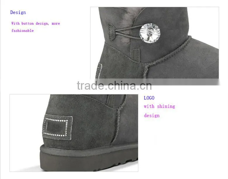 2015 pure color hot cheap ankle genuine leather boots