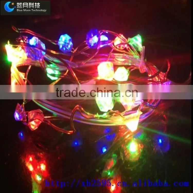 Hot !!!! blue star shape led copper wire string lighting