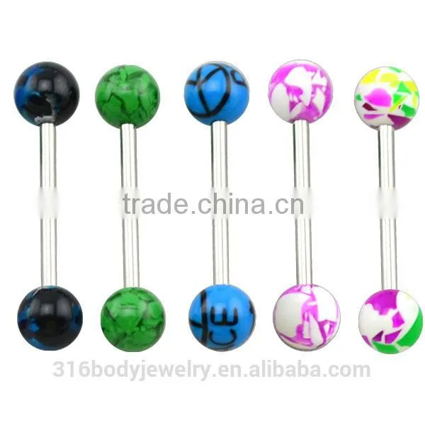 fashion stainless steel piercing jewelry custom tongue rings
