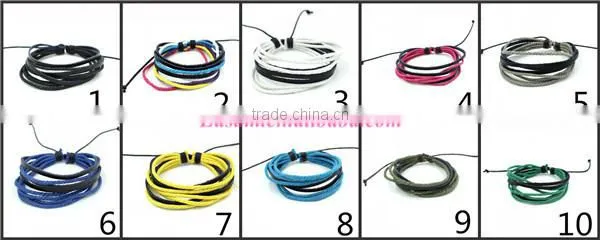Wholesale new design Cotton cord Bracelet leather bracelet