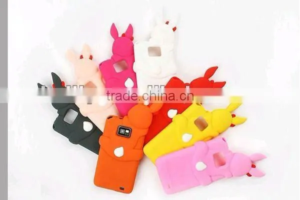 2013 the most lovely new rabbit design silicone mobile phone case