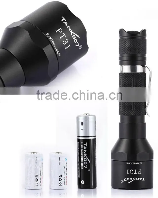 high power 365nm 5W UV torch light for UV Curing, Gas leak detection, Blood inspection (Tank007 PT31)