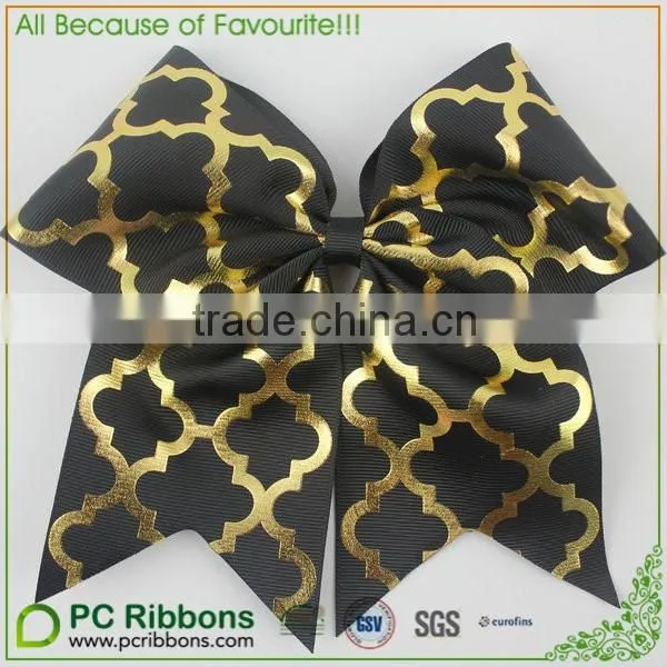 3" Black and White Chevron Cheer Bow