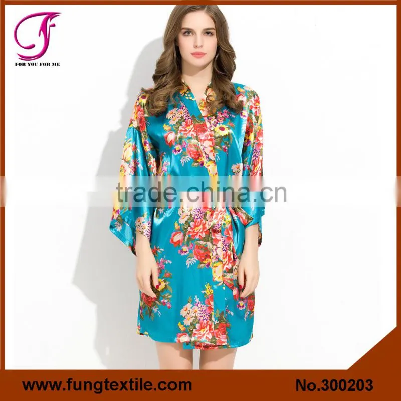 FUNG 3002 New Flower Satin Robe for Wedding