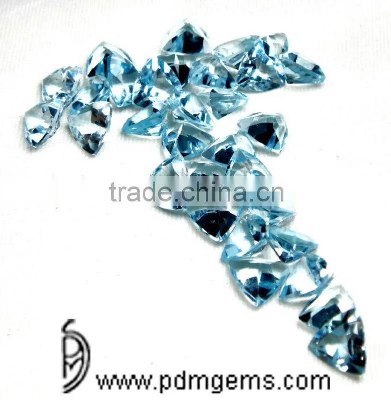 Sky Blue Topaz Semi Precious Gemstone Trillion Cut For Set From Manufacturer/Wholesaler
