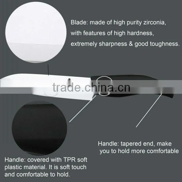 Ergonomic handle design high quality ceramic knife