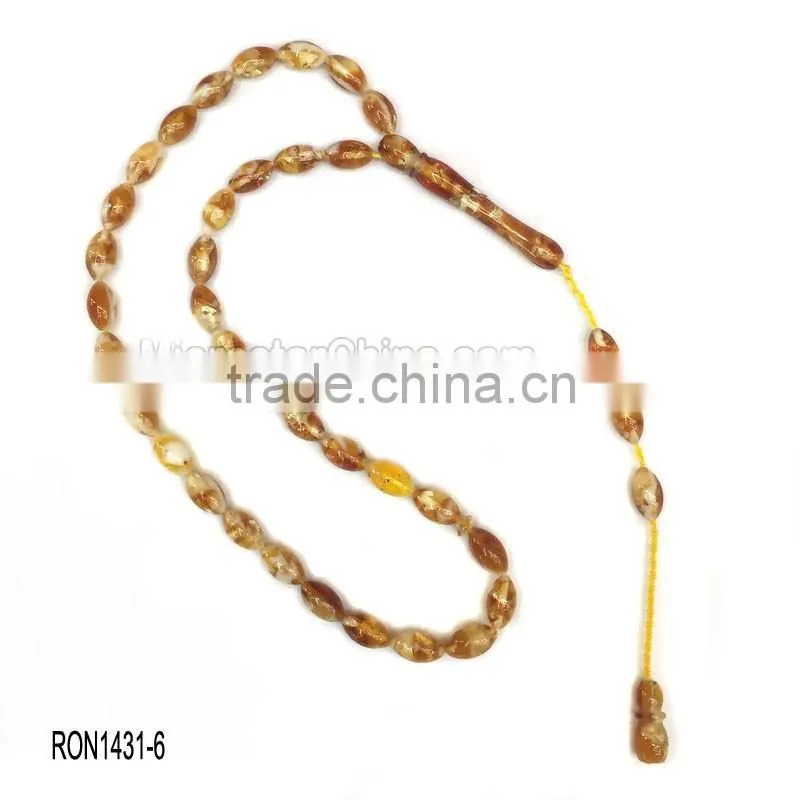 33pcs muslim amber rosary tasbih prayer beads
