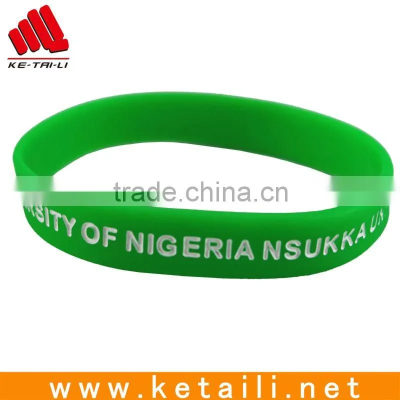 Silicone bracelet with debossed logo, new design wristbands (pass SGS,ROHS,FDA certificates)