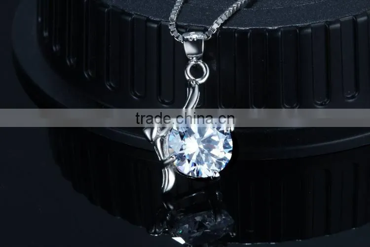 Diamond pendant jewelry genuine gemstone silver jewelry