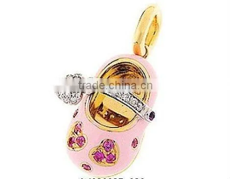 Baby shoe design 925 sterling silver pendant