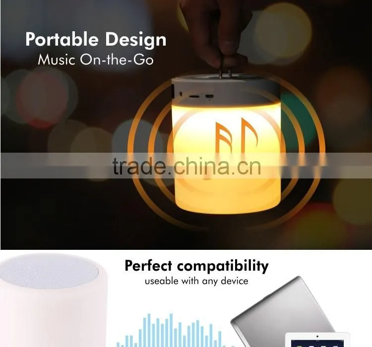Wireless Audio Lamp Bluetooth Speaker with White LED Lamp Light for Computer or phone