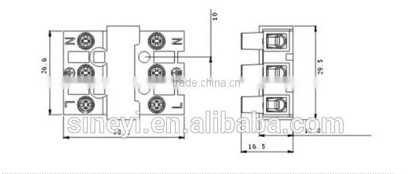 SY-079 3 poles no flammable with wire protector Terminal block