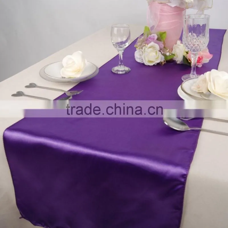 5% discount! 12" X 108" (30cm x 275cm) Satin Table Runner For Wedding Party Decoration