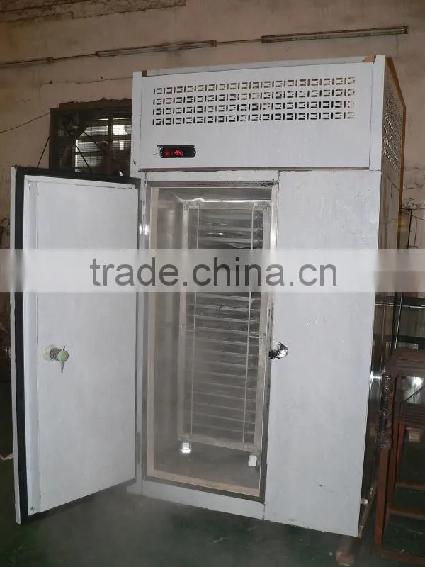Stainless steel food blast freezer with 2-trolley