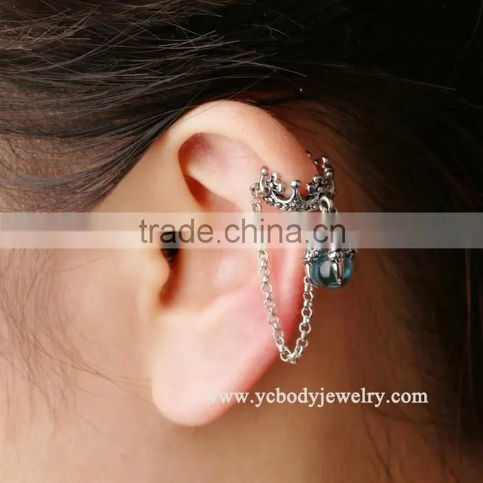 Luxury Stylish Crown Chain Ear Piercing