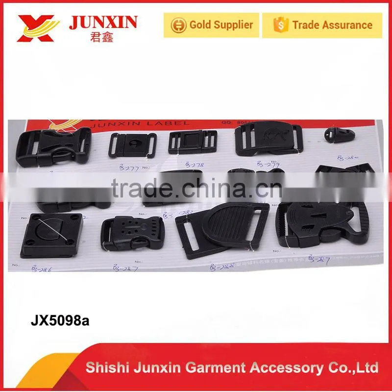 New Black Plastic Side Quick Release Buckle Clip For Cord Strap Backpack Bag