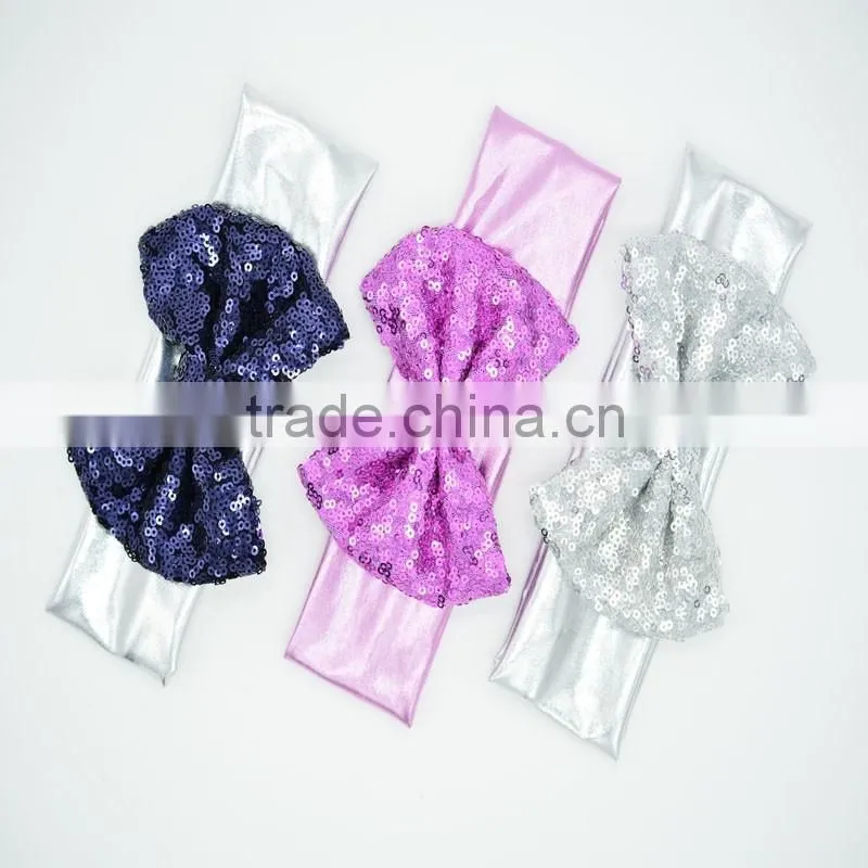 Women Girl Bride Boho sequin bowknot Headband/ baby accessories
