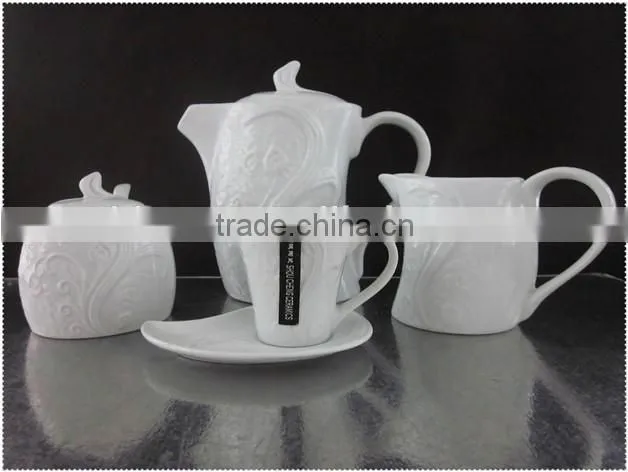 fashion ceramic Embossed coffee sets,relief coffee sets