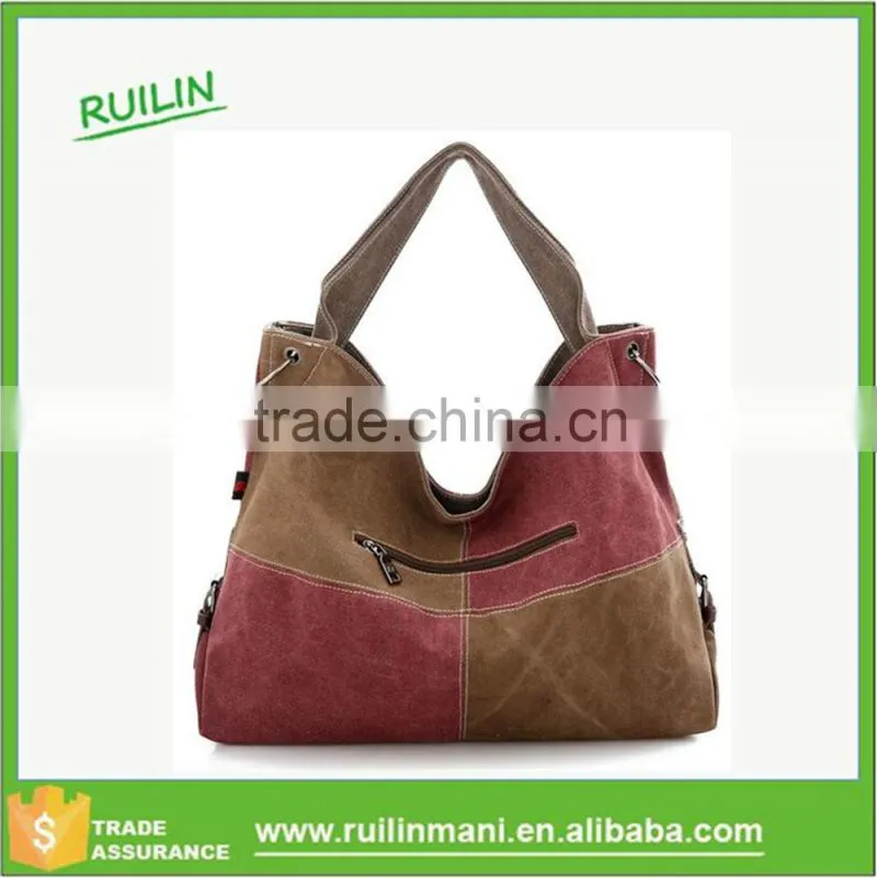 2015 High Quality Women Handbags Tote Women Clutch Female Patchwork Stitching Color Canvas Bags Women's Canvas handbags sale