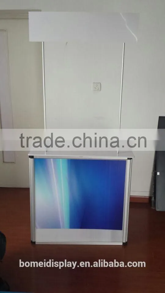Aluminum expo usage straight screen style folding sales desk