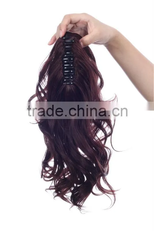 claw ponytails red curly hair