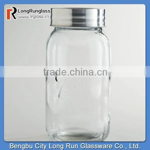 LongRun 1gal Glass Storage Jar with Aluminum Lid Old Fashioned Glass Holder
