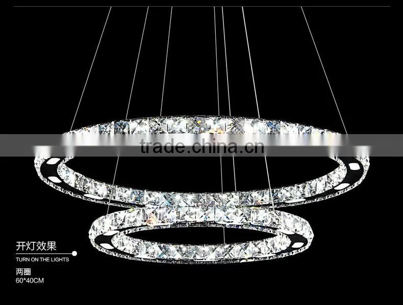 Hot Sell Modern Crystal LED Round 20cm Circle Chandelier Pendant Lights For Home Hotel Restaurant
