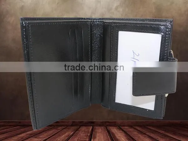 Fashional imperial genuine leather wallets for me with bifold and hinge design