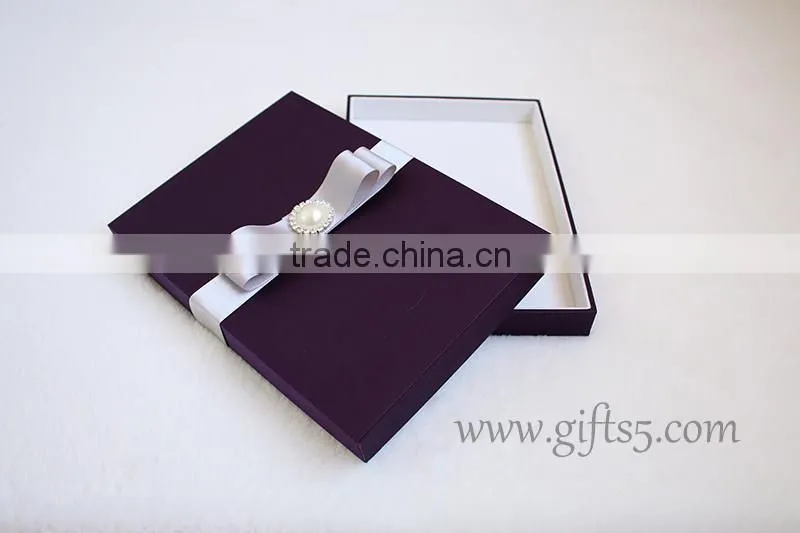 Wedding invitation decorative silk gift boxes made in china