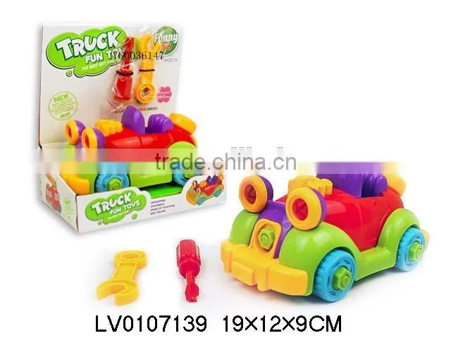 Plastic educational car toys,assembly car, DIY car