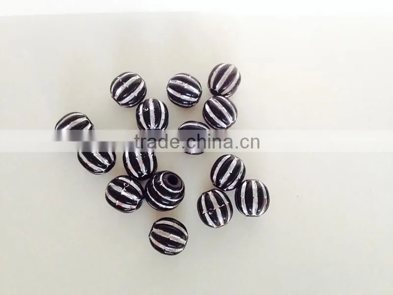 Popular Cheap Black & White Colour Stripe Resin Bead Wholesale Bead For Spring Beaded Necklace Jewelry